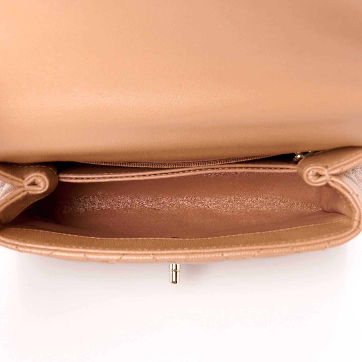 Caviar Quilted Lizard Embossed Mini Coco Handle Flap Brown