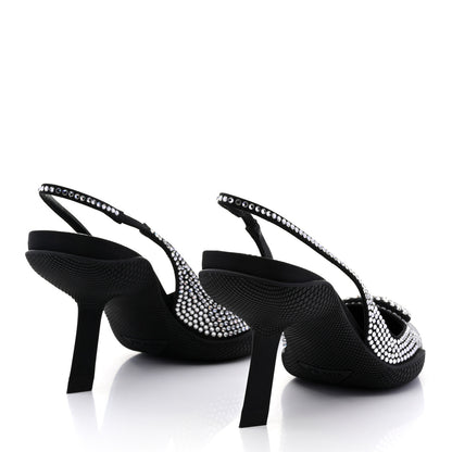 Prada Satin Crystal Logo 90mm Slingback Pumps 36.5 Cristal 4 of 9