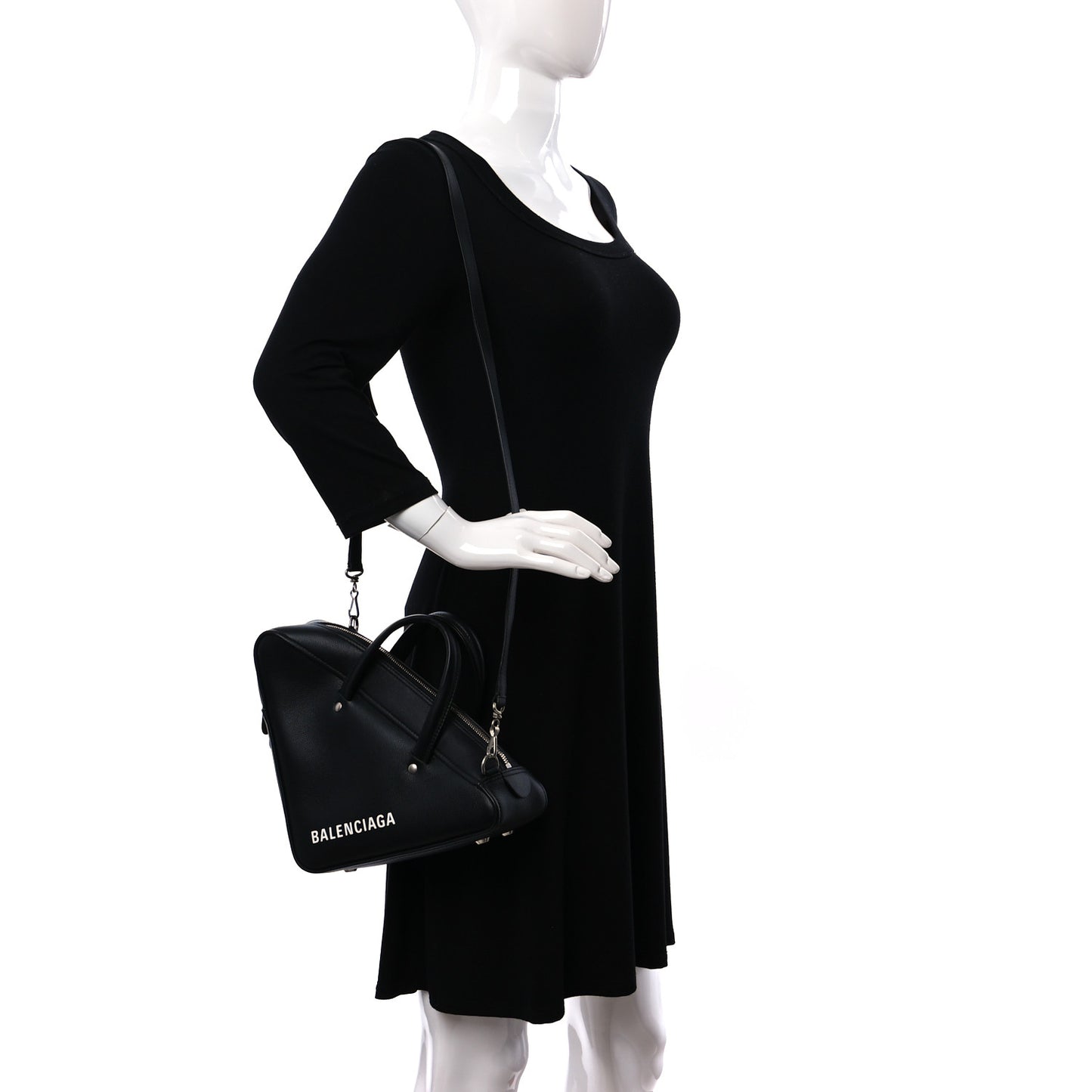 Calfskin S Triangle Duffle Black