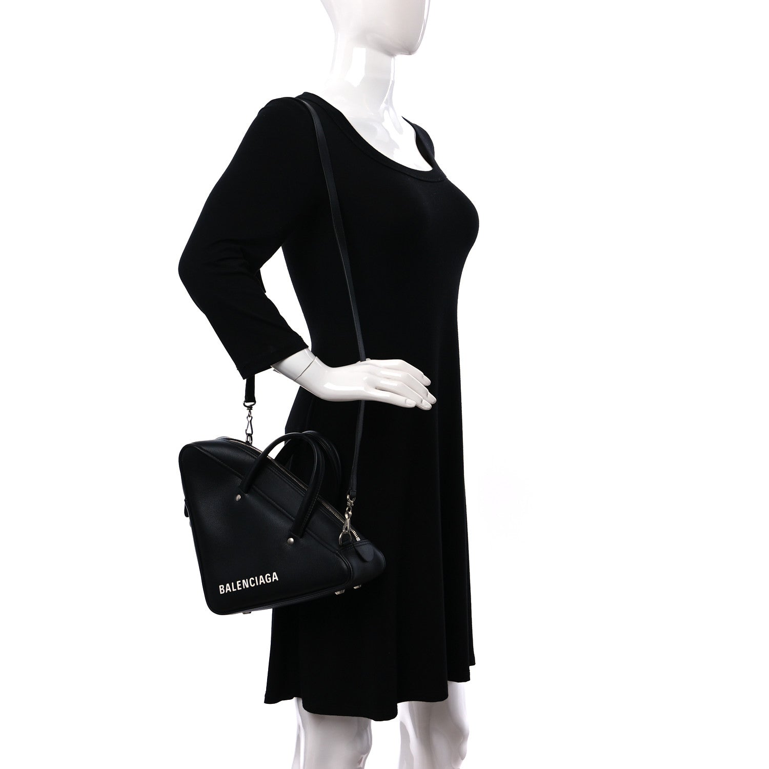 Balenciaga Calfskin S Triangle Duffle Black 2 of 9
