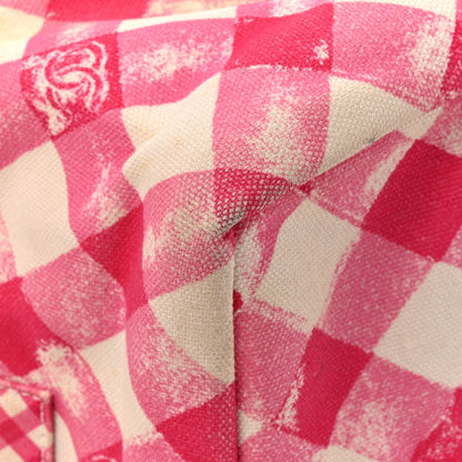 Chanel Canvas Gingham Printed CC Lunch Box Bag Pink White 14 of 16