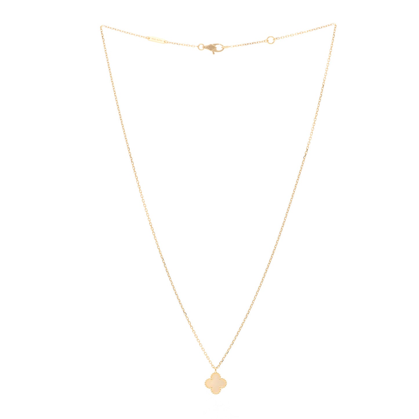 18K Yellow Gold Mother of Pearl Sweet Alhambra Pendant Necklace