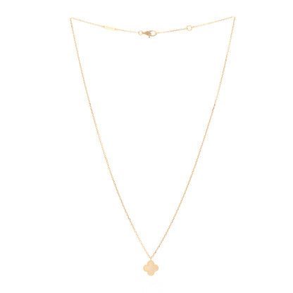 Van Cleef & Arpels 18K Yellow Gold Mother of Pearl Sweet Alhambra Pendant Necklace 3 of 5
