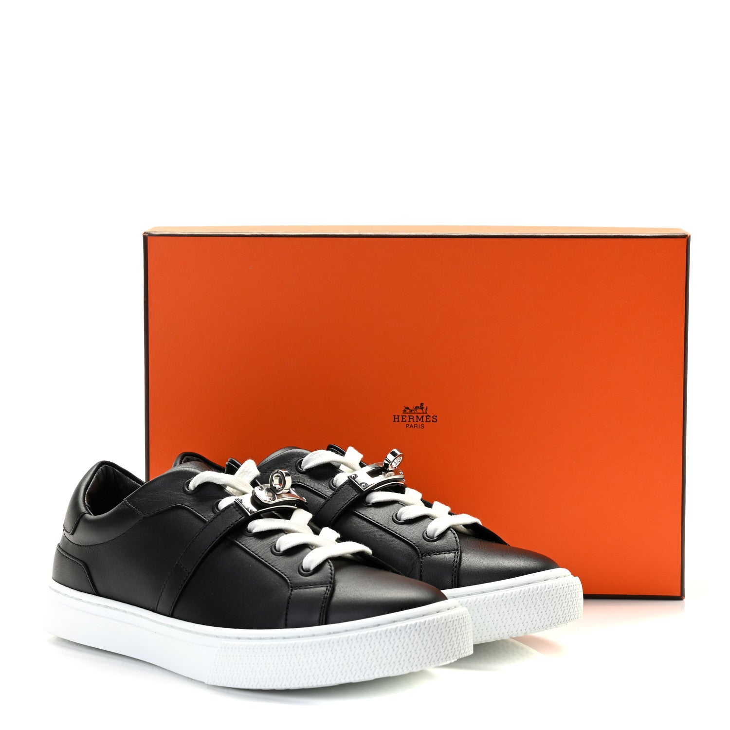 Hermes Calfskin Day Sneakers 37 Black 8 of 8