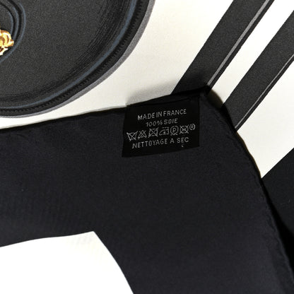 Hermes Silk Brides De Gala Scarf 90 Black Creme Gold 3 of 5