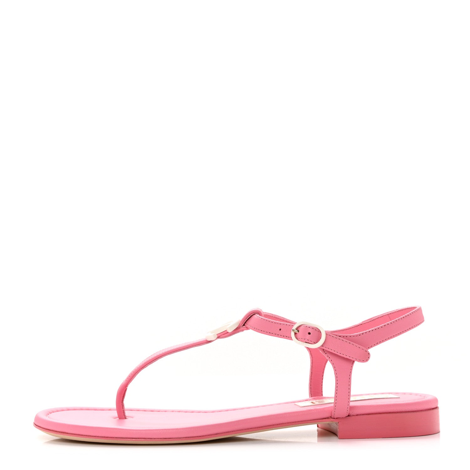 Chanel Lambskin CC Thong Sandals 39.5 Light Pink 1 of 9