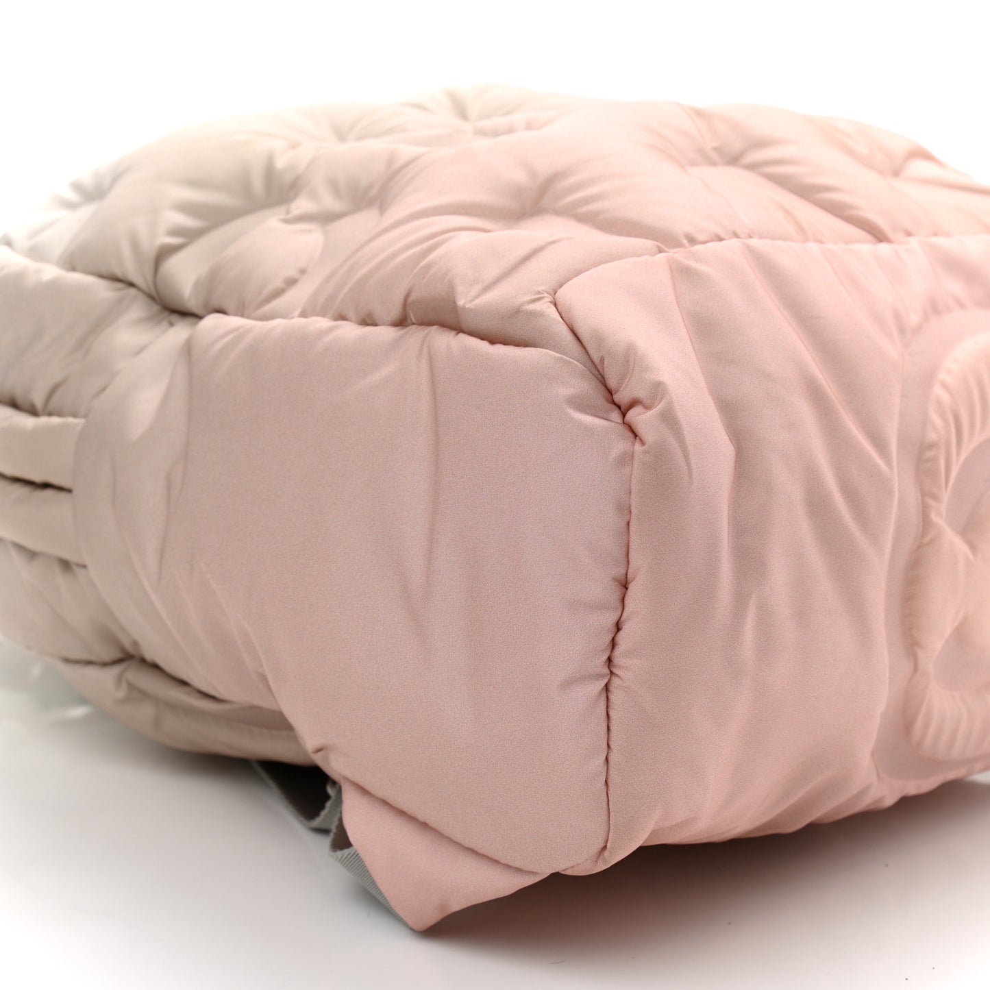 Nylon Embossed Small Doudoune Backpack Pink Grey White