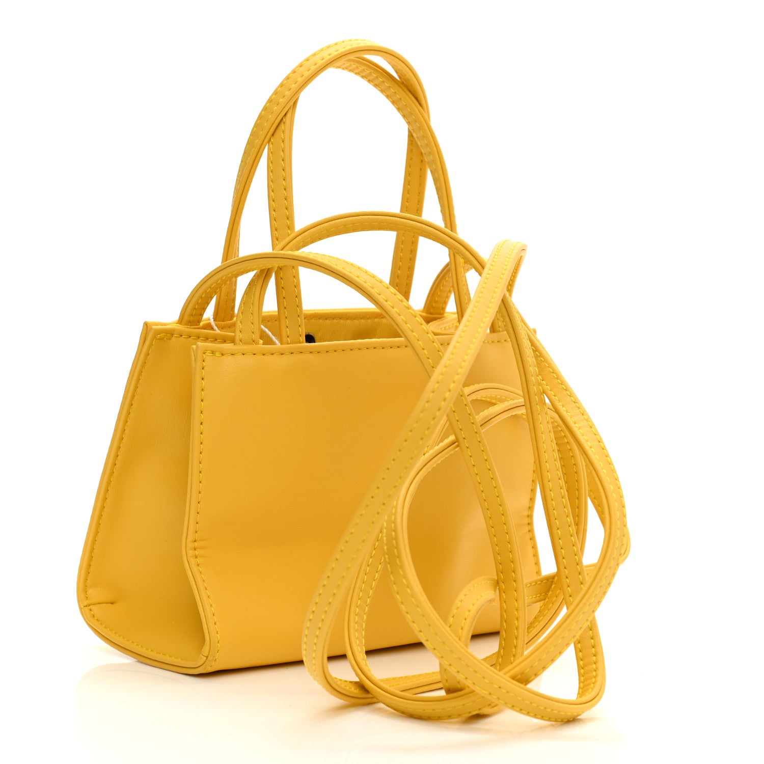 Telfar Vegan Leather Small Shopping Bag Yellow 3 of 10