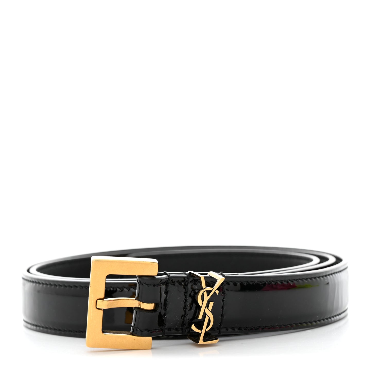 Patent Monogram Square Buckle Belt 85 34 Black
