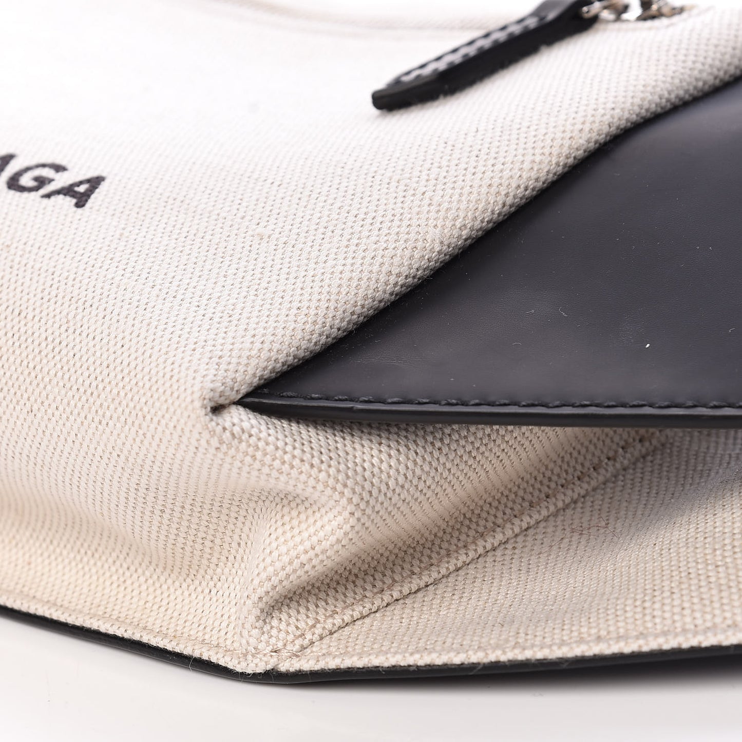 Cotton Canvas Calfskin Neo Lift Belt Bag Natural Black