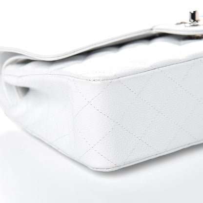 Chanel Caviar Quilted Medium Double Flap Bijoux Chain White 8 of 13