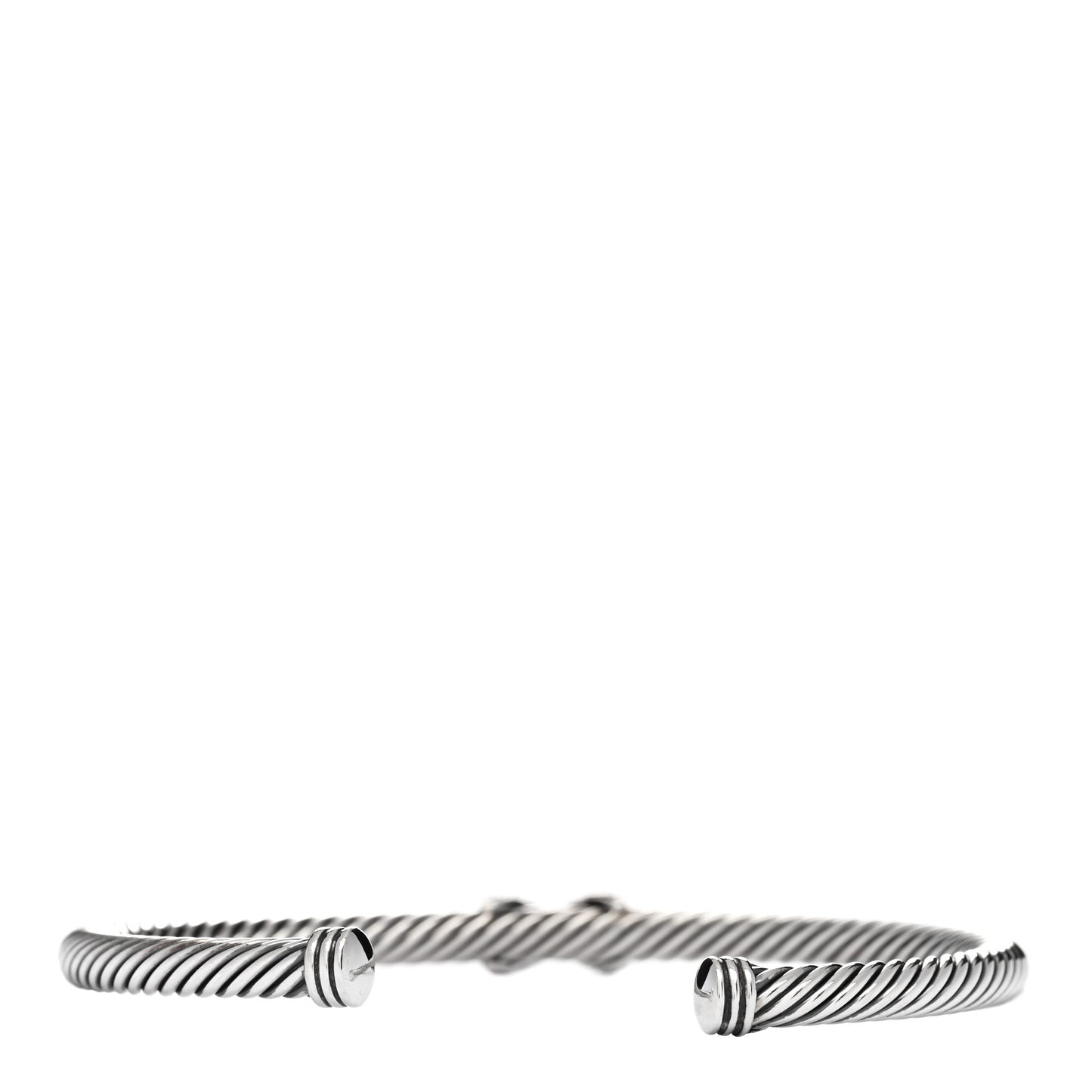 Sterling Silver Diamond 4mm X Cable Bracelet