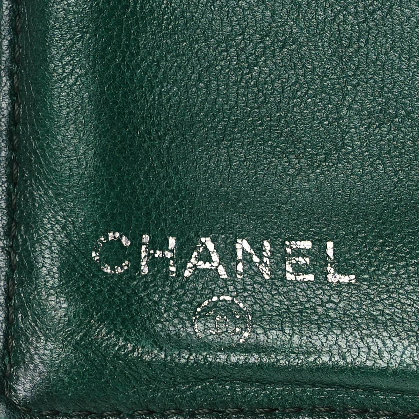 Patent Quilted Large Flap Wallet Green
