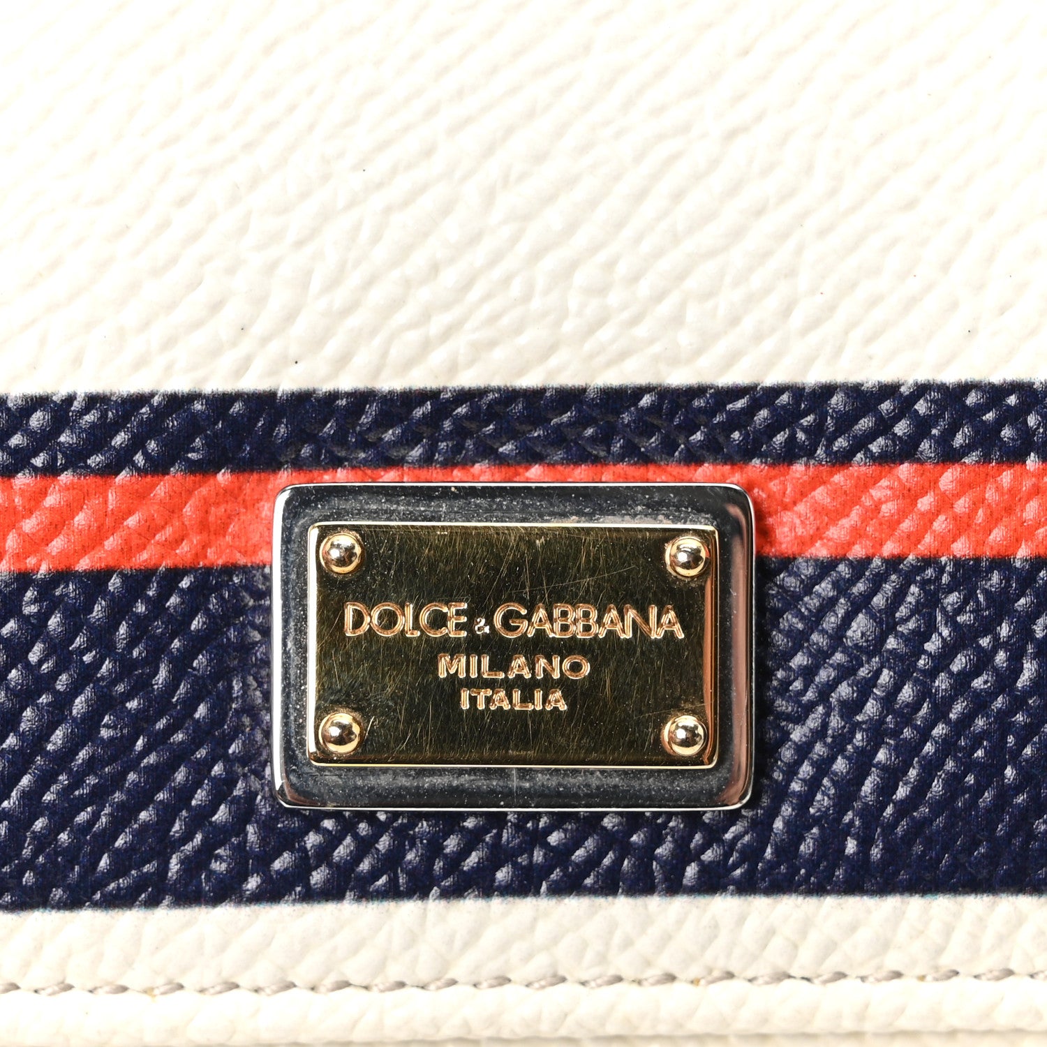 Dolce & Gabbana Dauphine Striped Mini Miss Sicily Chain Wallet 6 of 9