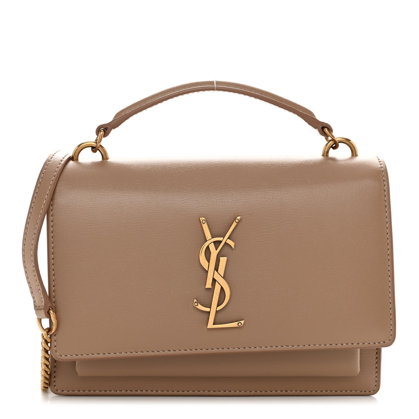 Calfskin Monogram Sunset Chain Wallet Nude Powder