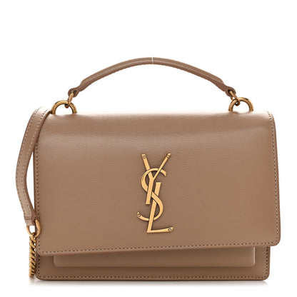 Saint Laurent Calfskin Monogram Sunset Chain Wallet Nude Powder 1 of 9