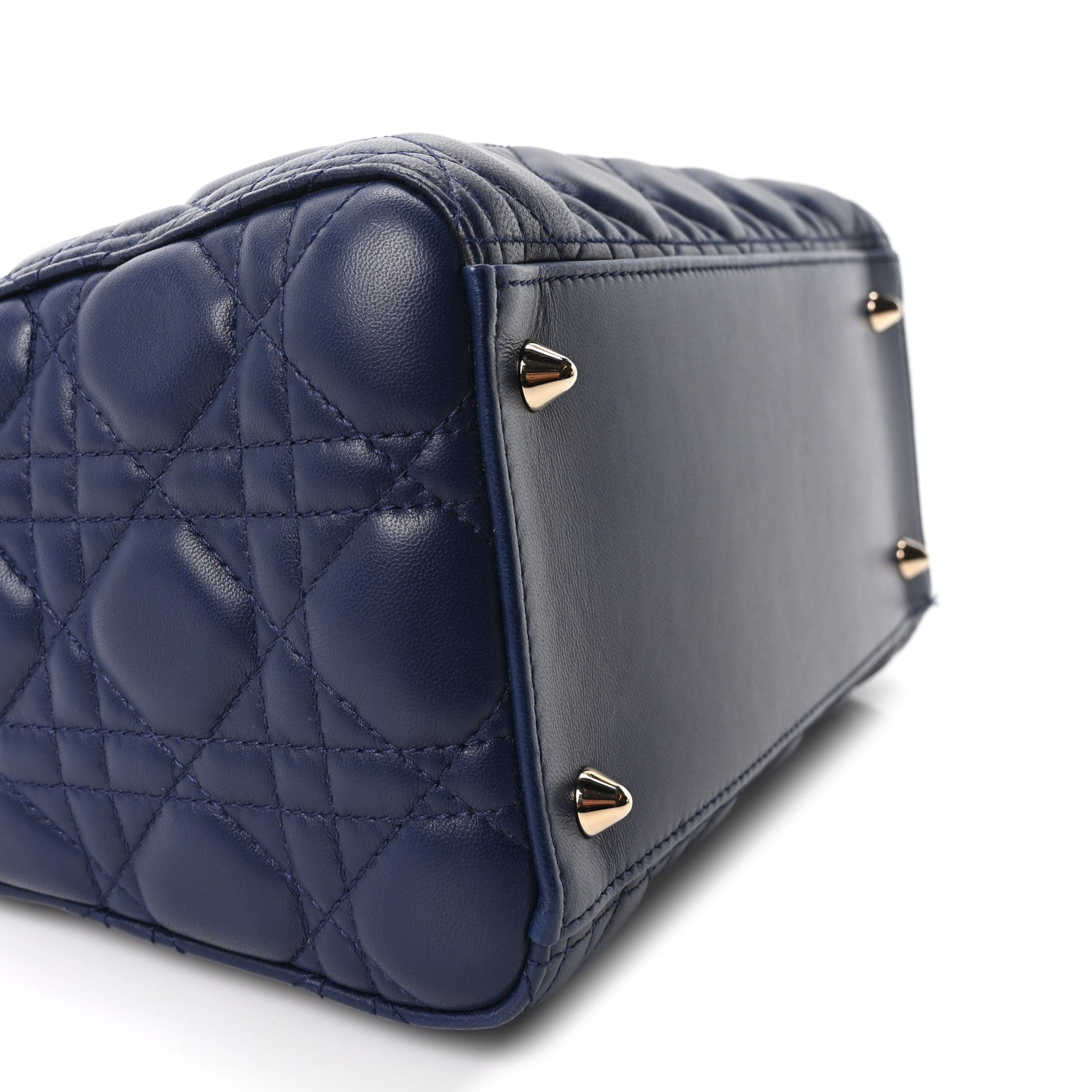 Christian Dior Lambskin Cannage Medium Lady Dior Navy Blue 9 of 10