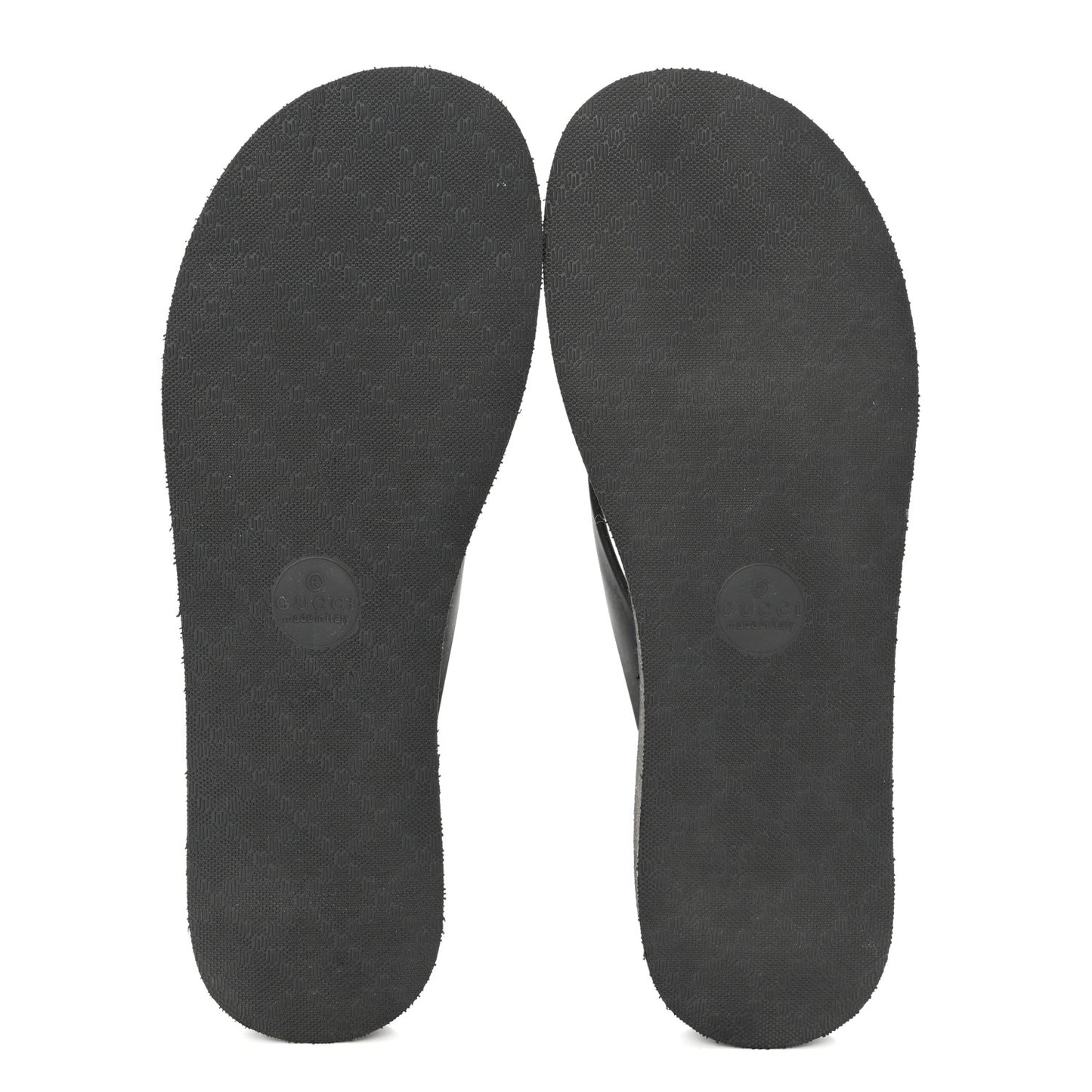 Rubber Chevron Womens GG Thong Sandals 38 Black