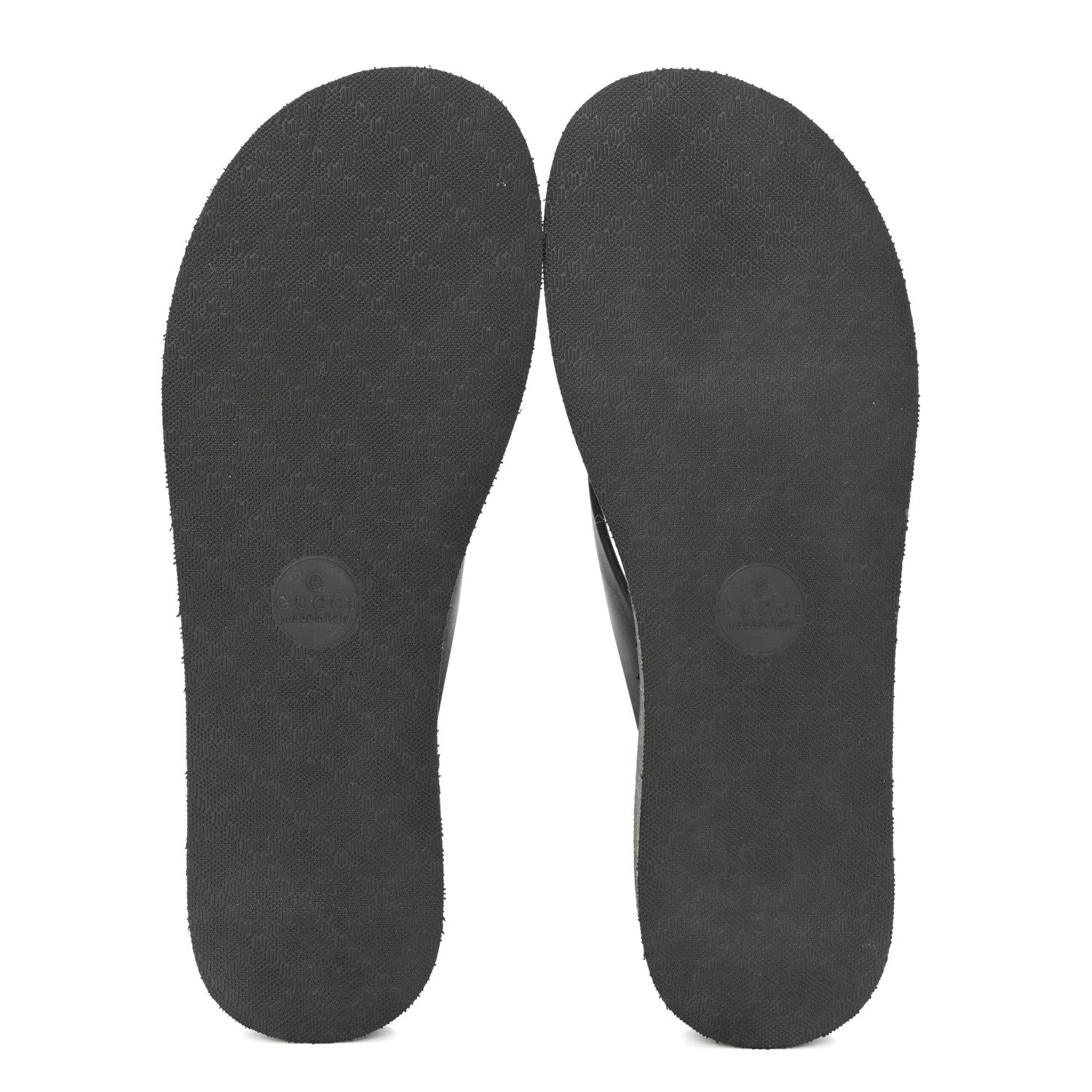 Gucci Rubber Chevron Womens GG Thong Sandals 38 Black 5 of 8