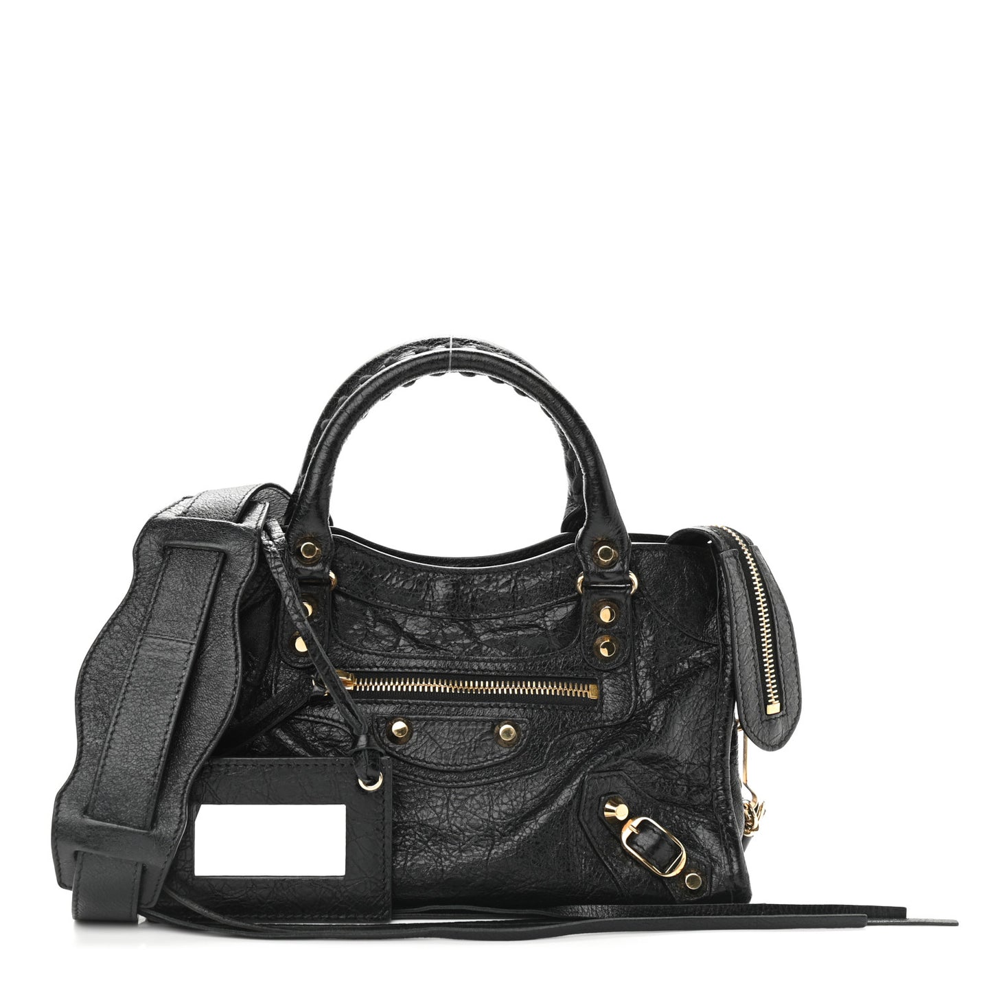 Agneau Classic Gold Hardware Mini City Black