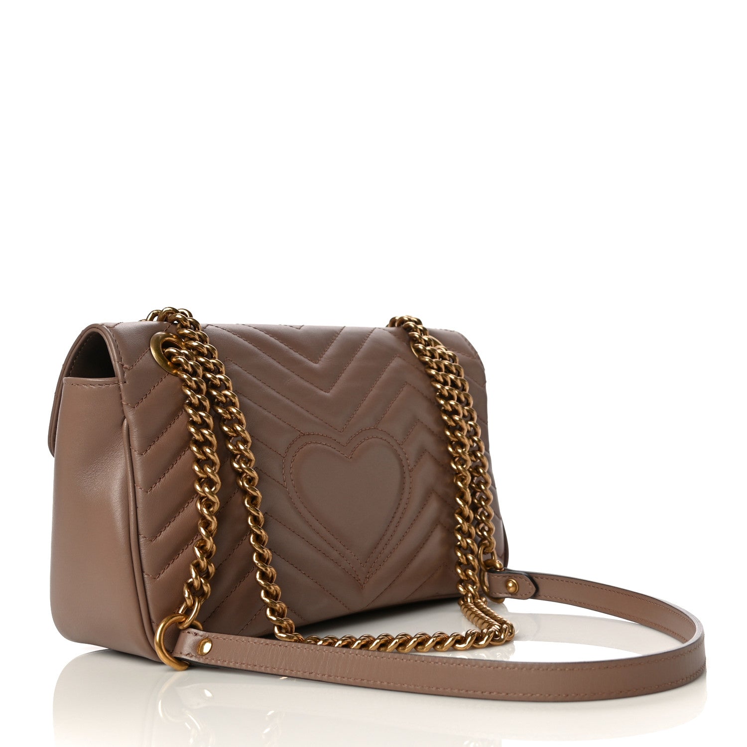 Gucci Calfskin Matelasse Small GG Marmont Shoulder Bag Porcelain Rose 4 of 22