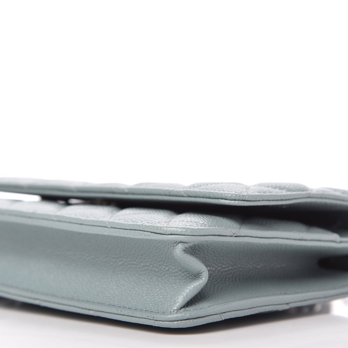 Caviar Quilted Wallet On Chain WOC Light Blue