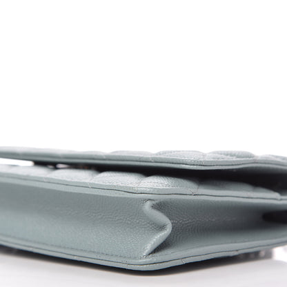 Chanel Caviar Quilted Wallet On Chain WOC Light Blue 7 of 11