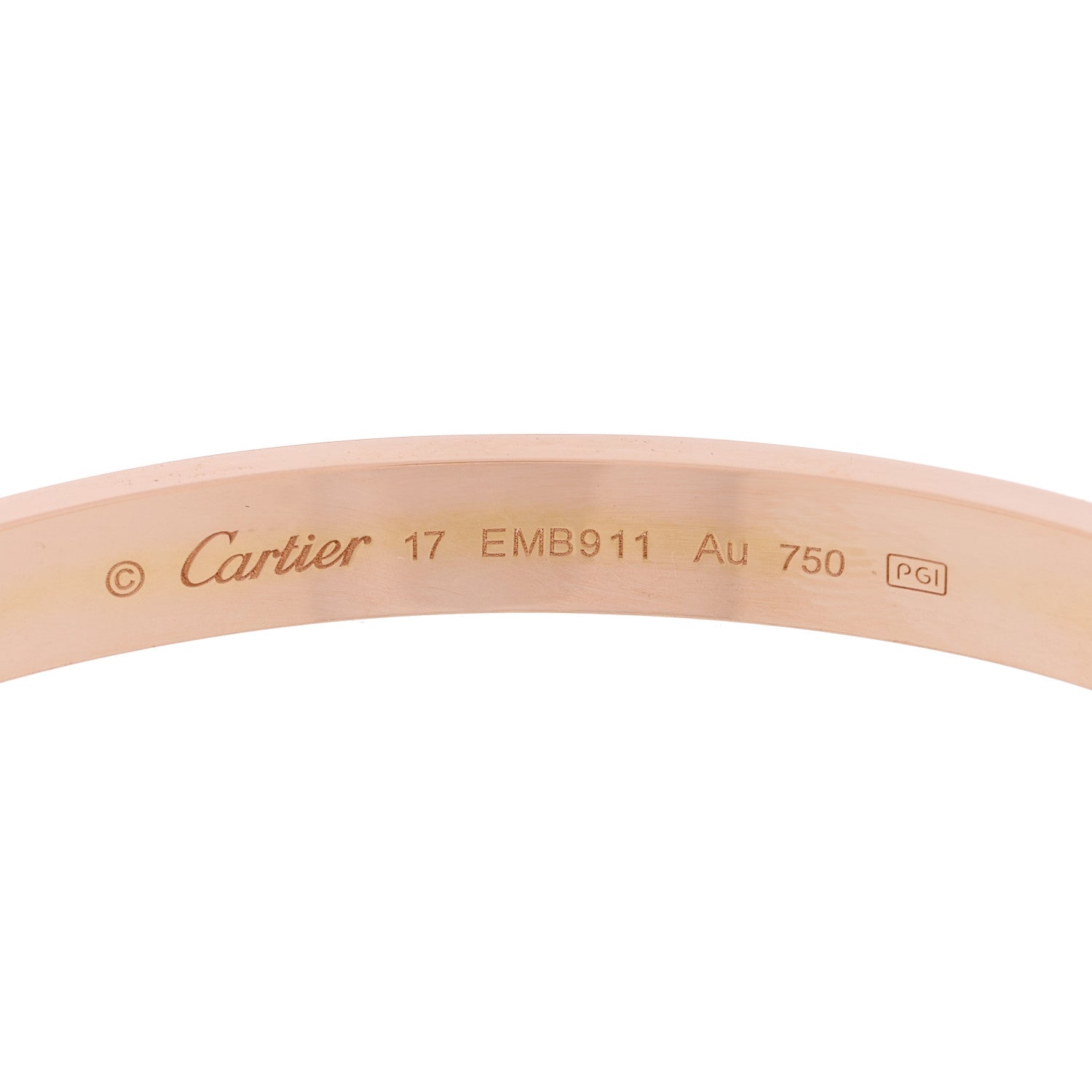 Cartier 18K Pink Gold LOVE Bracelet 17 3 of 5