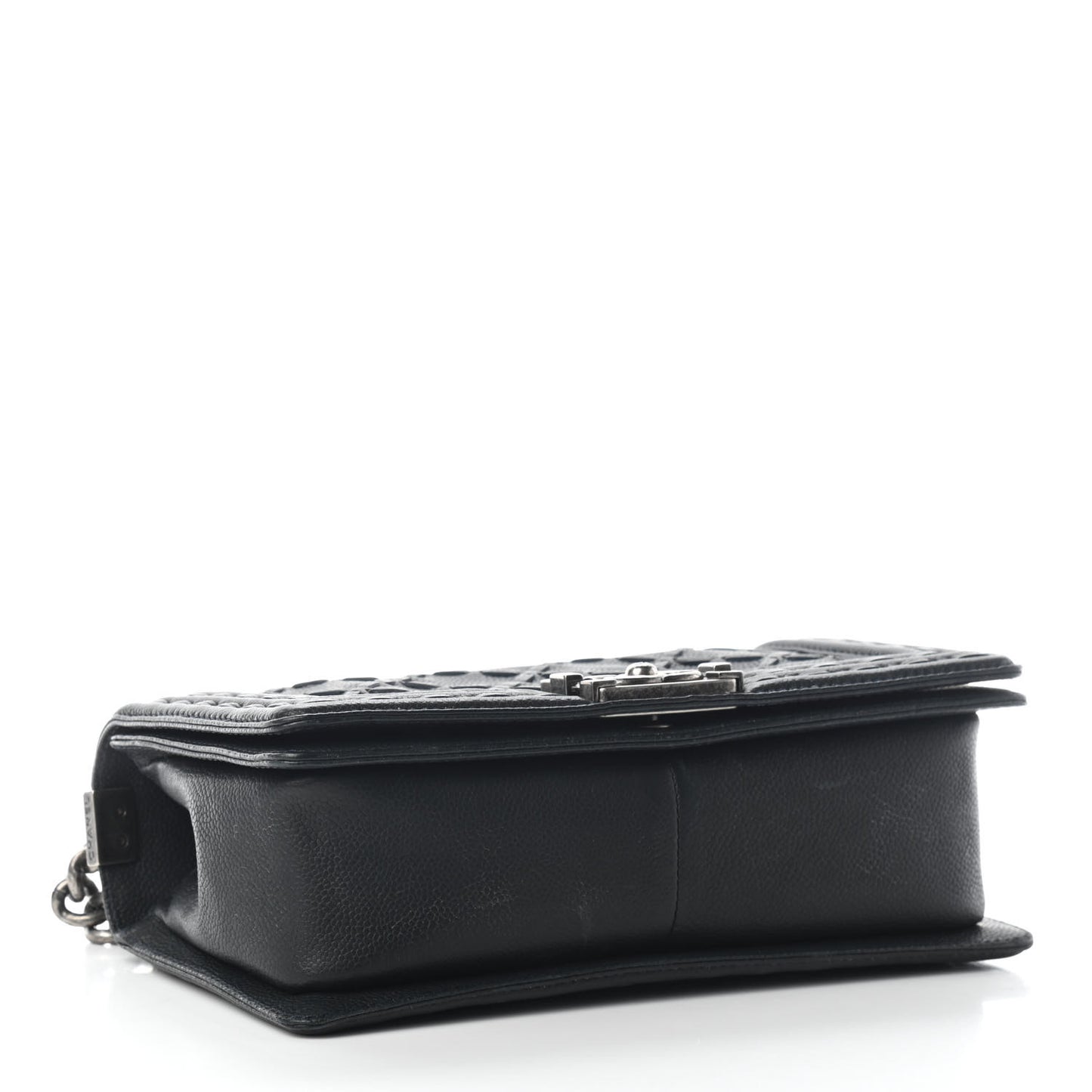 Caviar Stitched Medium Boy Flap Blue