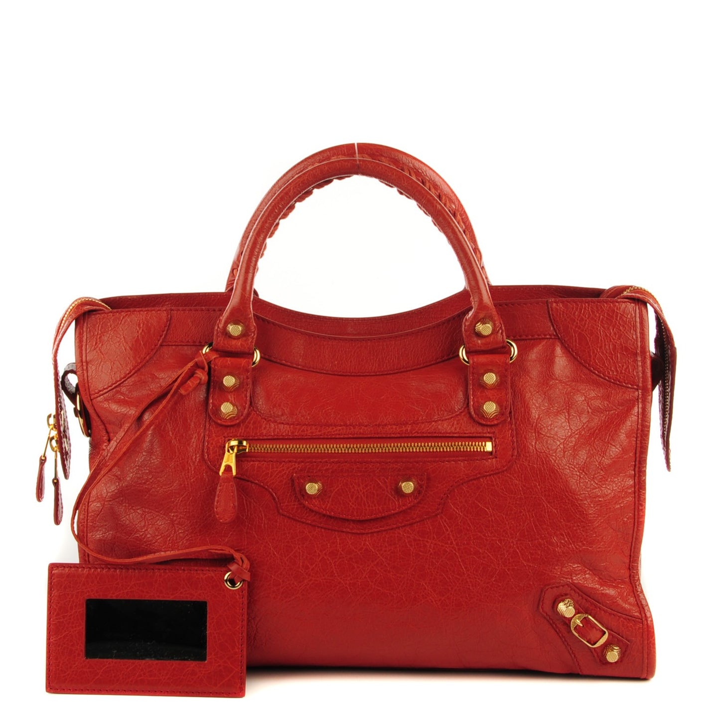 Agneau Giant 12 Gold Hardware City Rouge Ambre