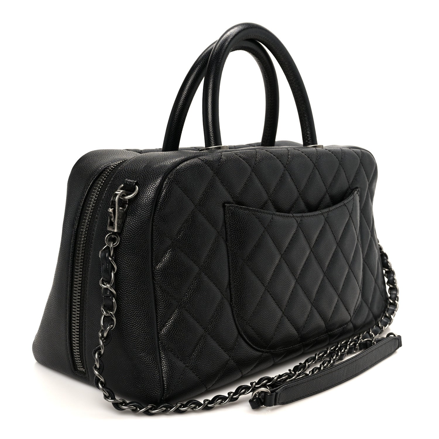 Chanel Caviar Quilted Large Coco Handle Bowling Bag Black 3 of 10