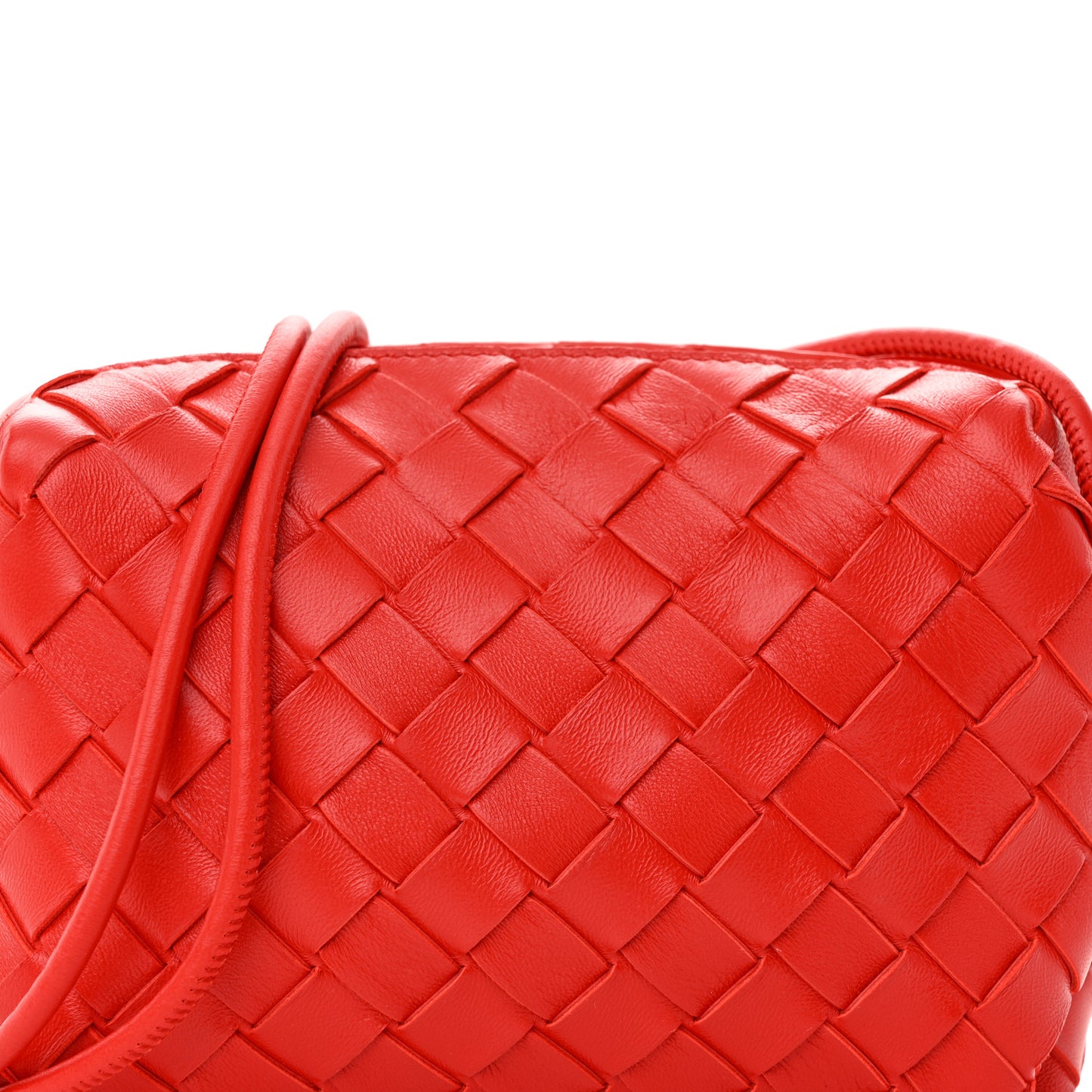 Nappa Intrecciato Mini Loop Camera Bag Apple Candy