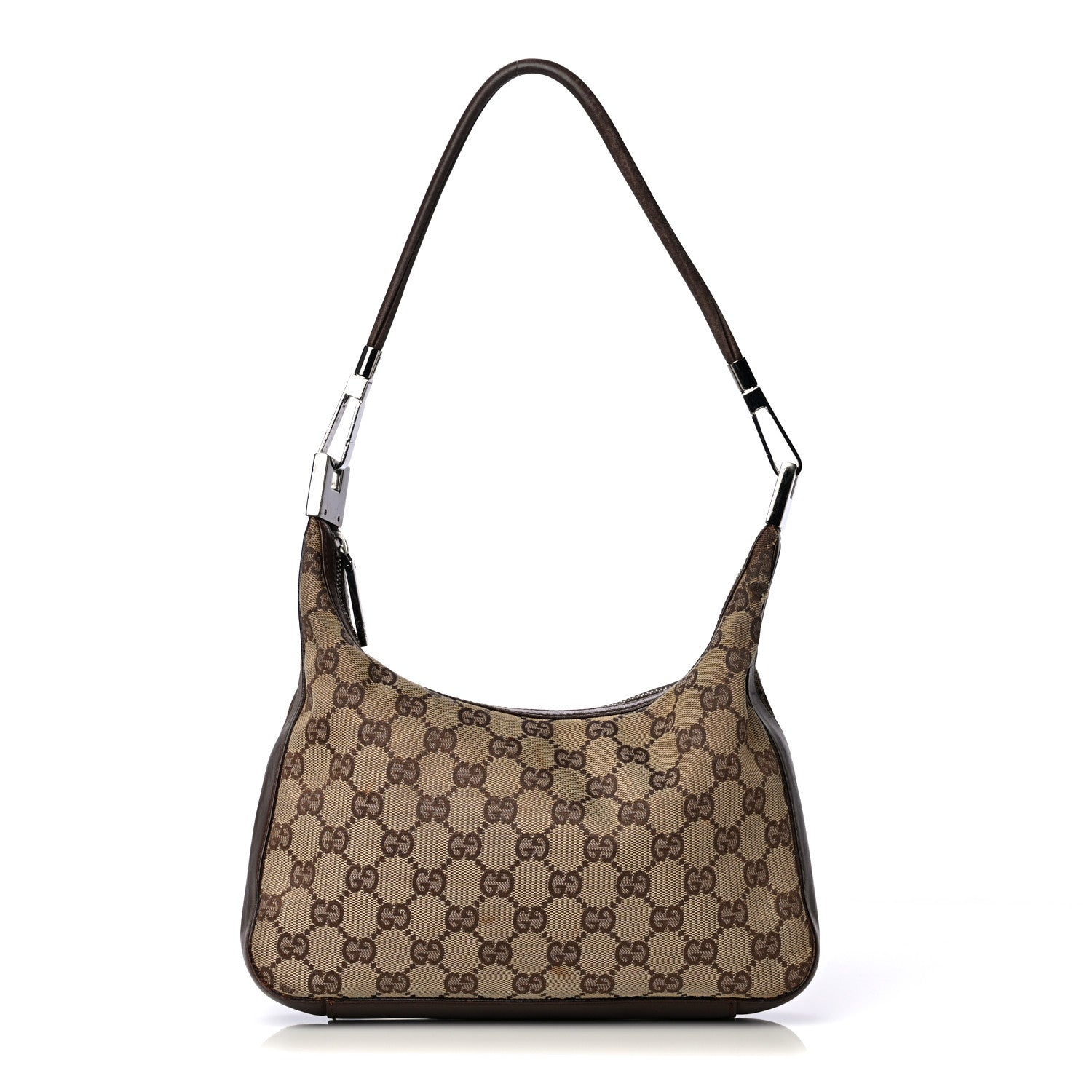 Gucci Monogram GG Small Clasp Hobo Brown 1 of 16