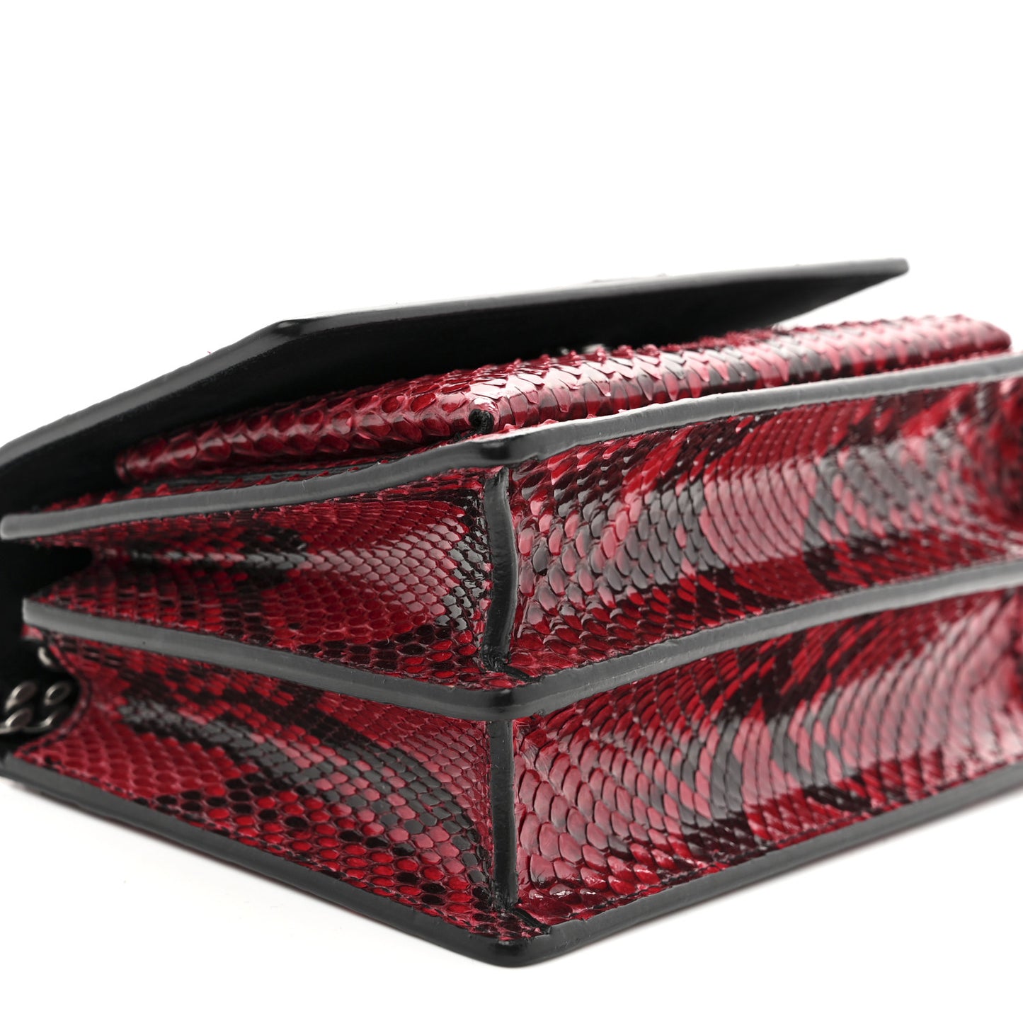 Snakeskin Small Monogram Sunset Red