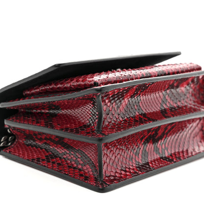 Saint Laurent Snakeskin Small Monogram Sunset Red 9 of 10