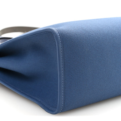Hermes Military Toile Vache Hunter Herbag Zip 31 PM Bleu Brighton Bleu Saphir 9 of 10