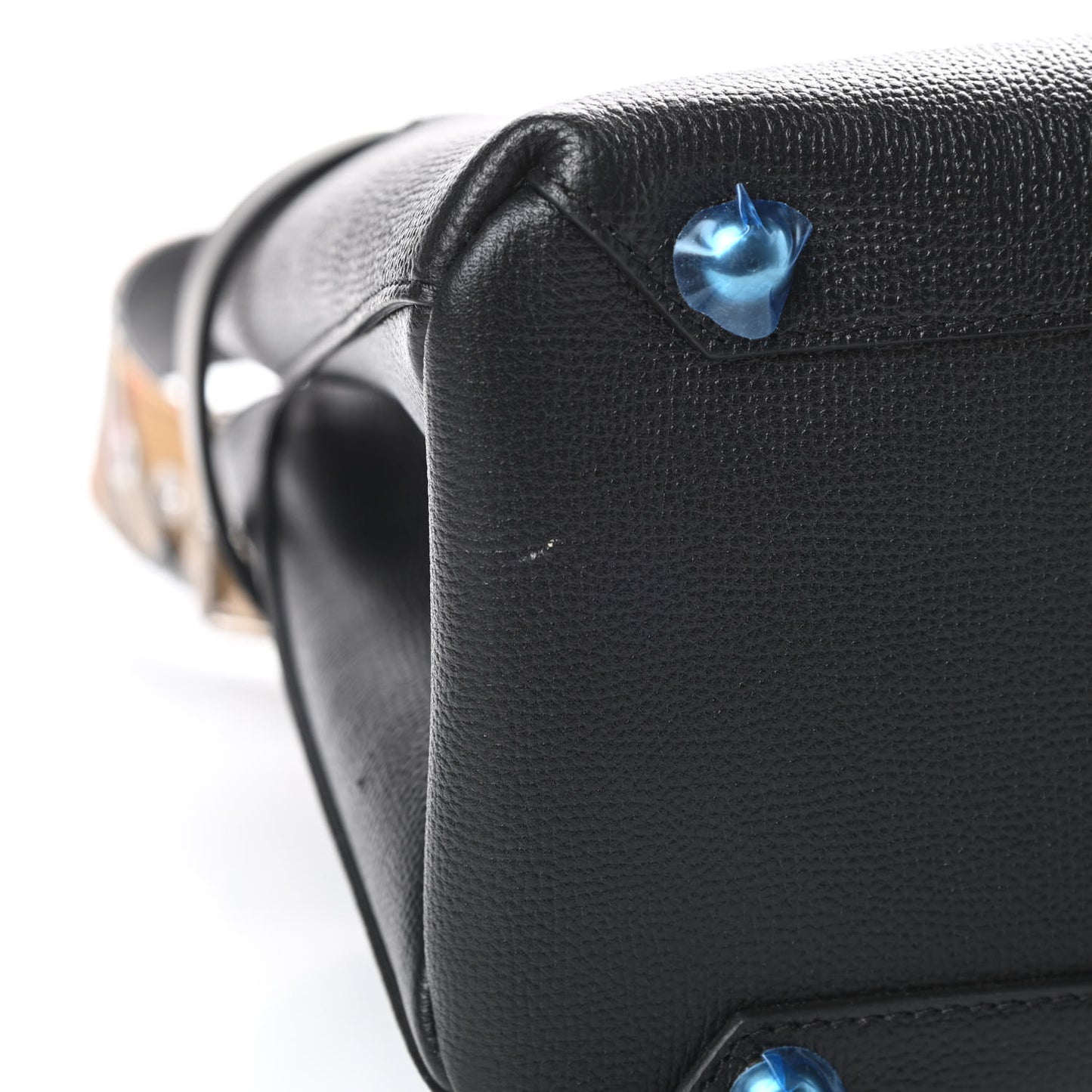 Derby Calfskin House Check Medium Banner Tote Black