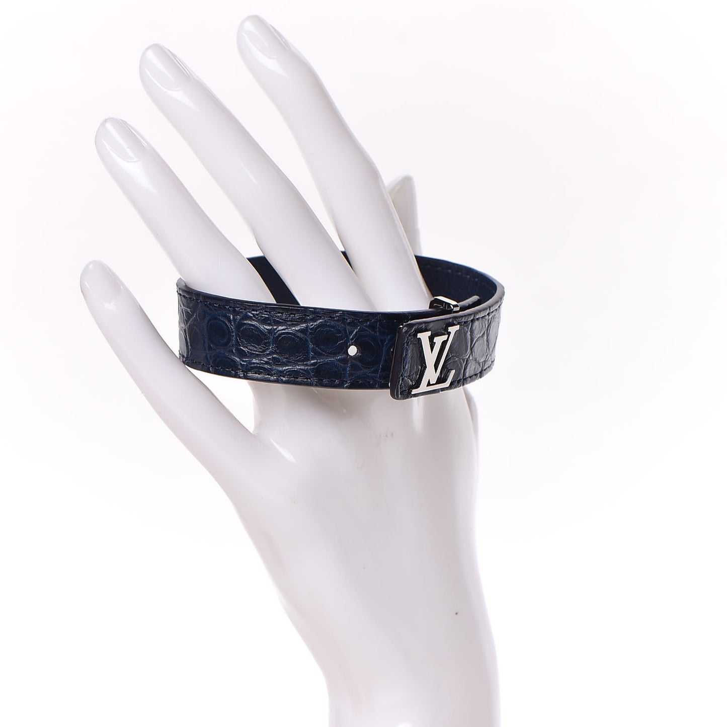 Crocodile LV Slim Bracelet 21 Navy