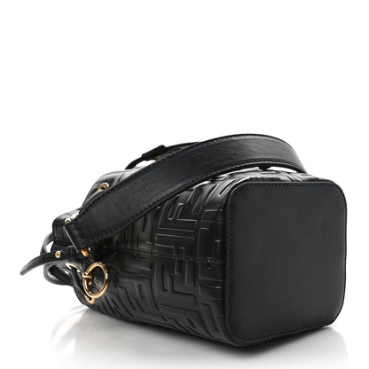 Fendi Vitello Liberty F is Fendi FF 1974 Embossed Mini Mon Tresor Bucket Bag Black 4 of 9