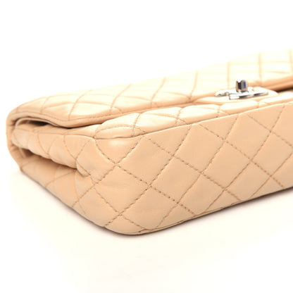 Chanel Lambskin Quilted Medium Double Flap Beige 8 of 9