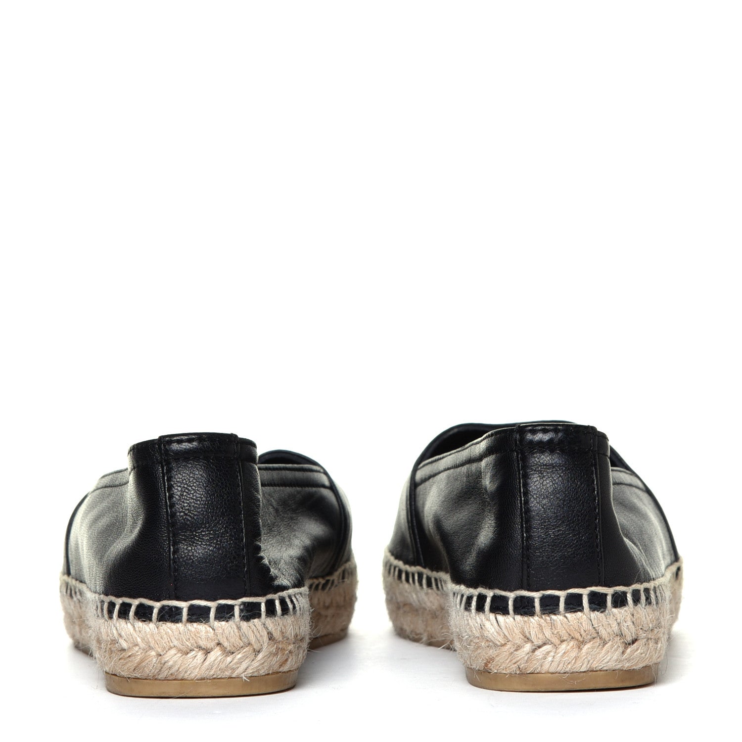 Saint Laurent Lambskin Monogram Espadrilles 37 Black 7 of 12