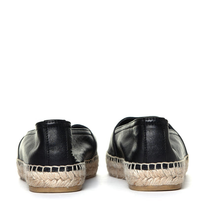 Saint Laurent Lambskin Monogram Espadrilles 37 Black 7 of 12