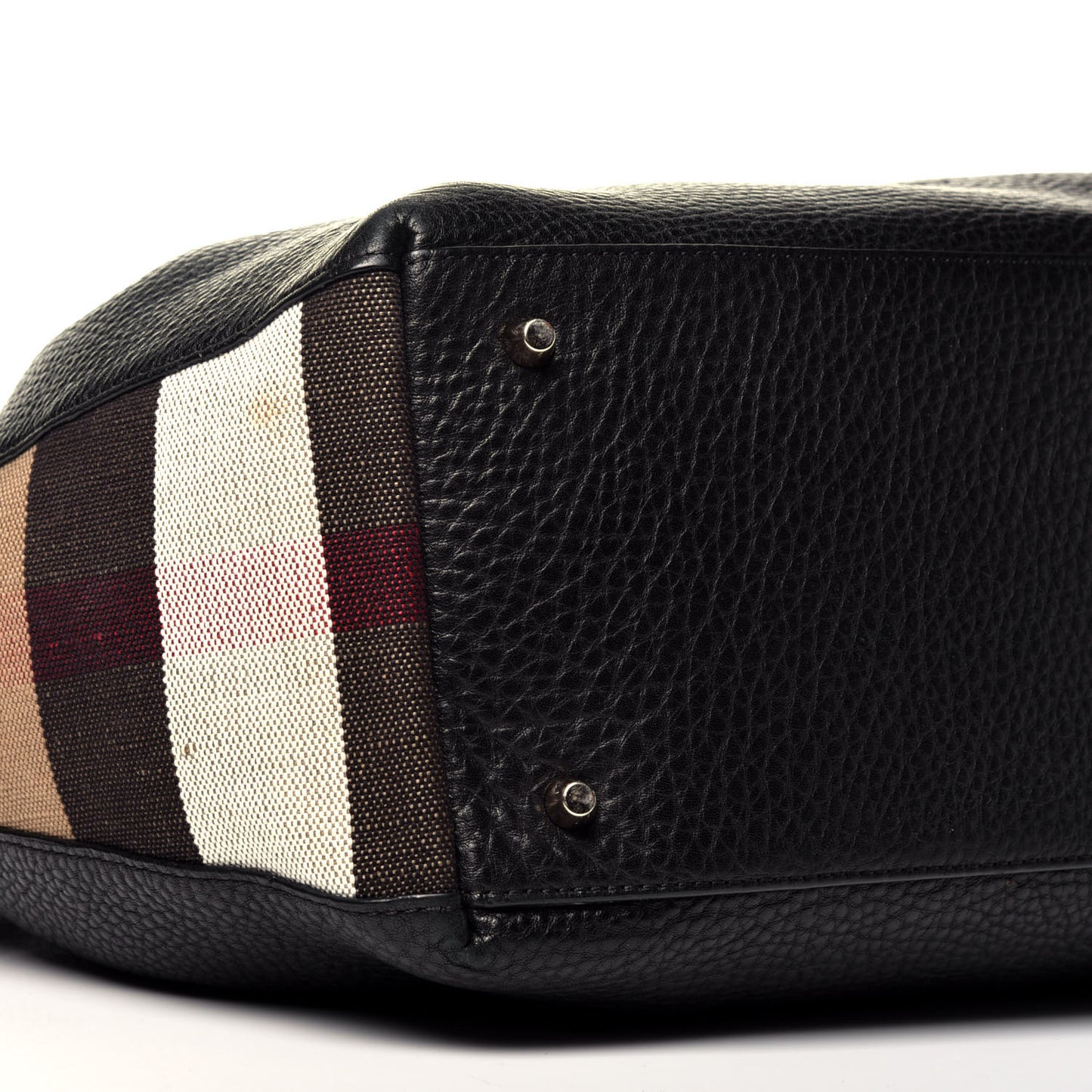 Grainy Calfskin House Check Medium Maidstone Black