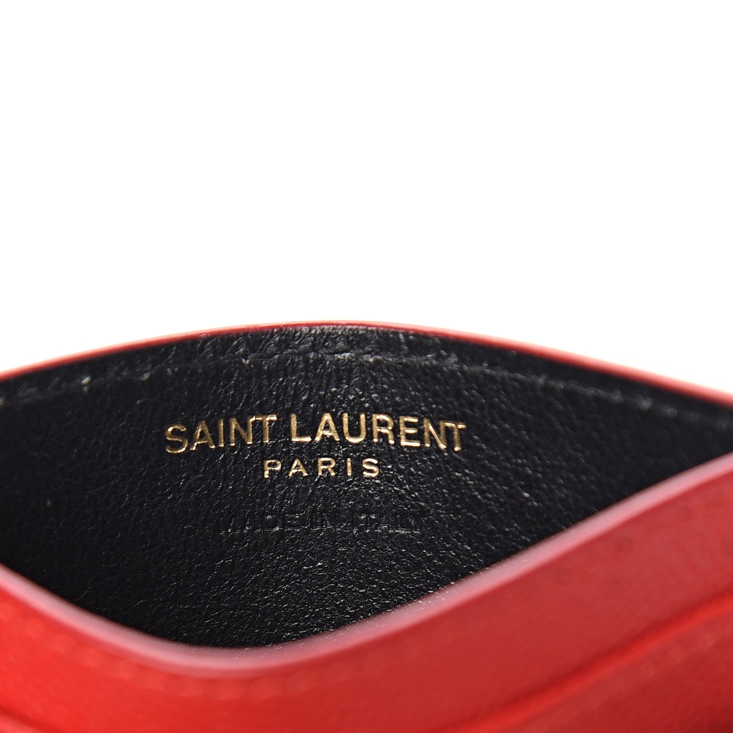 Saint Laurent Grain De Poudre Matelasse Chevron Monogram Credit Card Case New Red 5 of 7