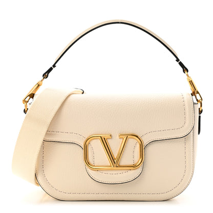Valentino Garavani Soft Grainy Calfskin Alltime Shoulder Bag White 1 of 9