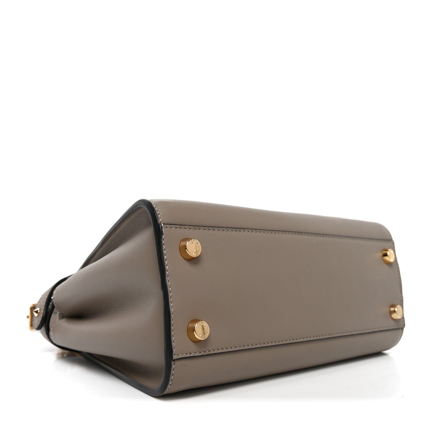 Fendi Vitello Tahiti Burro Medium Peekaboo Iconic Essentially Satchel Tortora Black 4 of 10