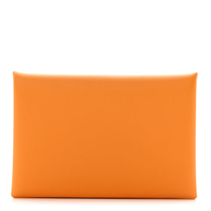 Hermes Swift Embossed Calvi Card Case Jaune D'or 1 of 8