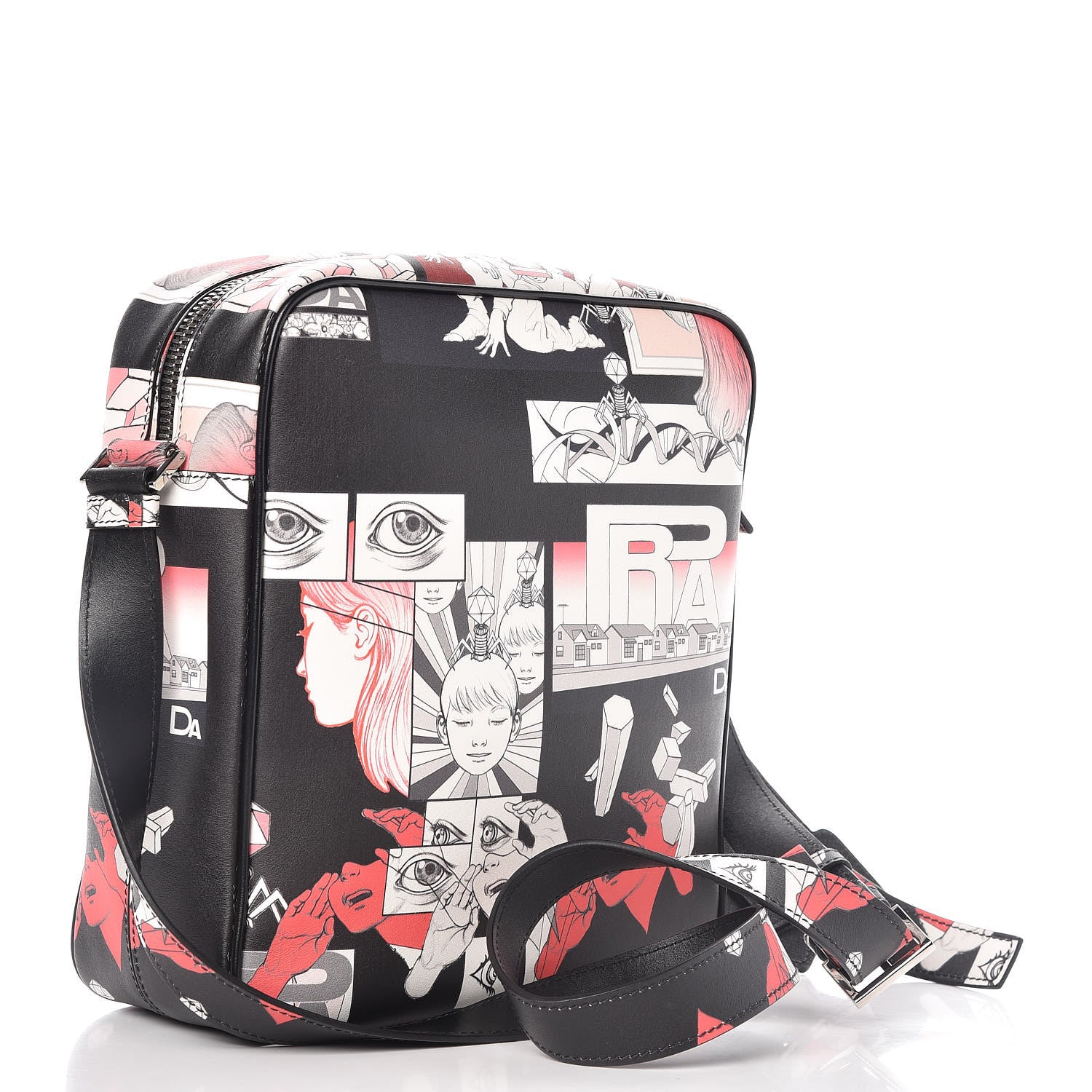 Prada X JAMES JEAN Vitello DNA Flat Messenger Bag Black 3 of 10