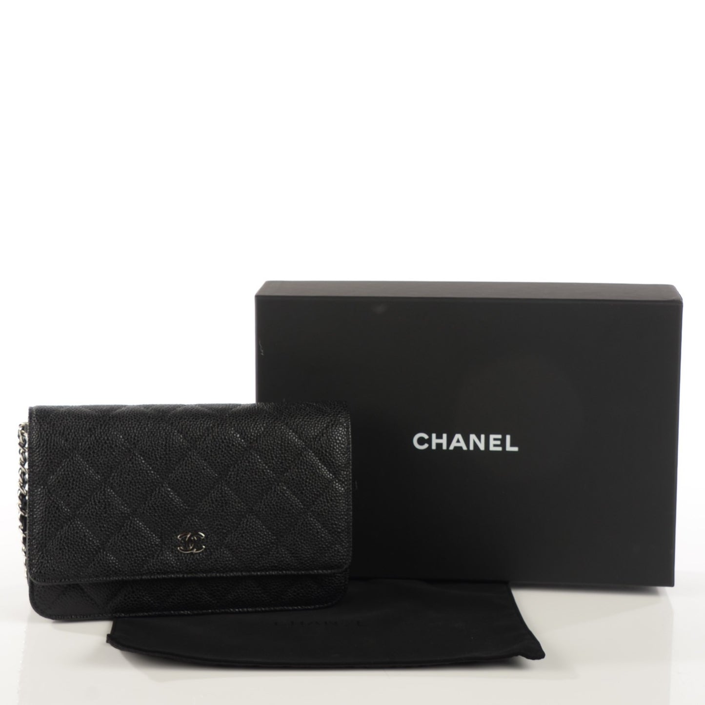 Caviar Quilted Wallet On Chain WOC Black