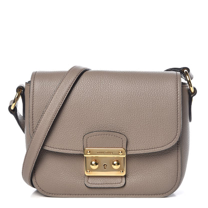 Miu Miu Vitello Phenix Madras Shoulder Bag Argilla 1 of 12